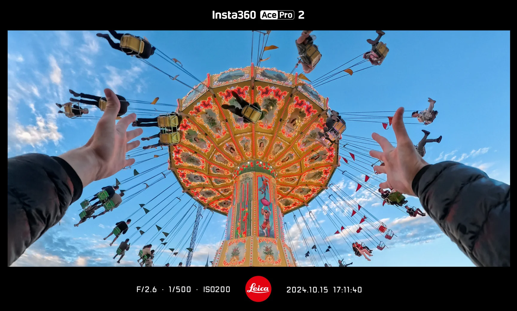 Swing ride photoed by insta360 Ace Pro 2